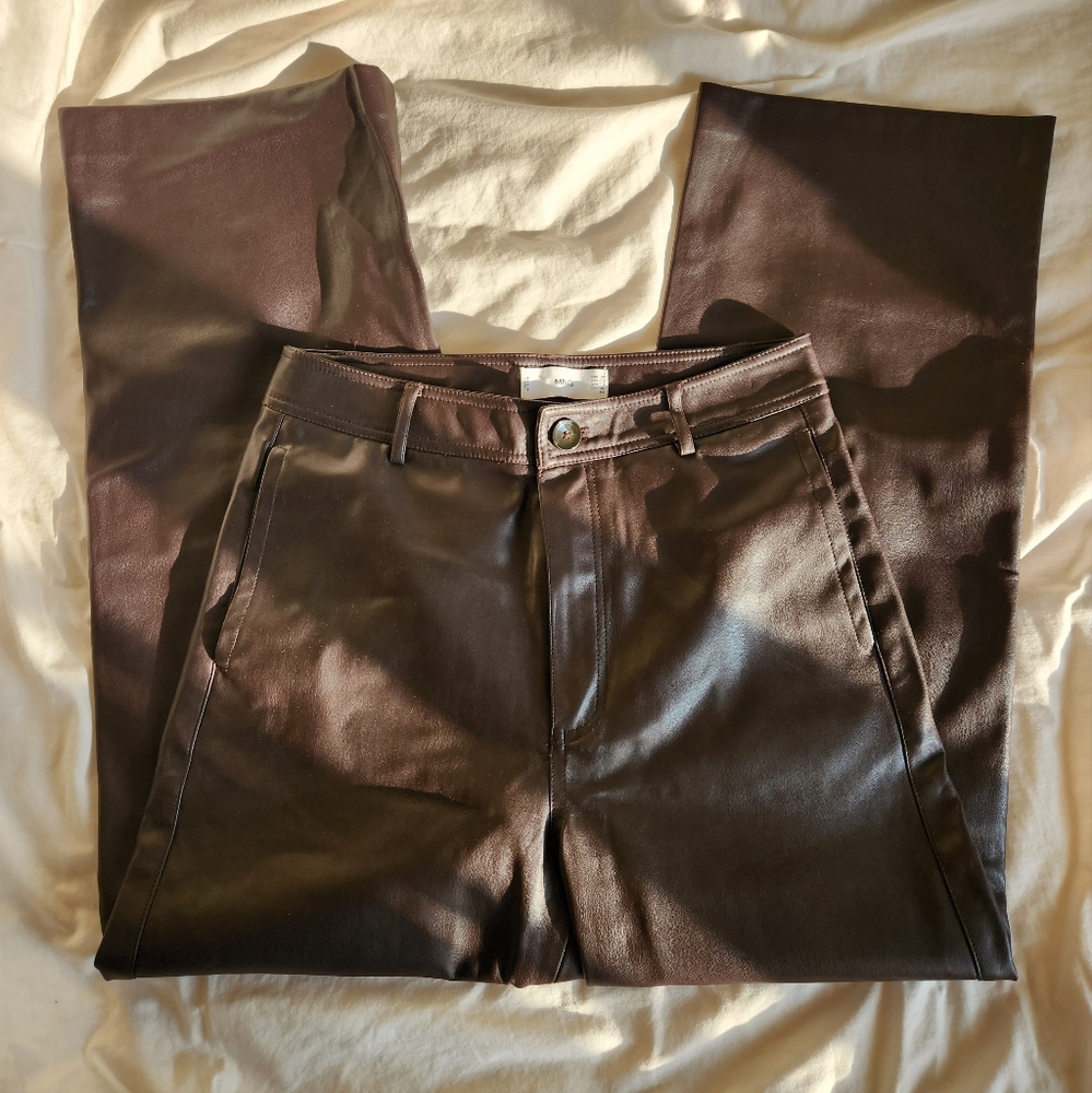 Mango Faux Leather Pants